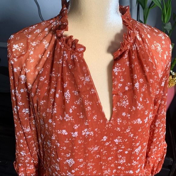 1 STATE FLOWY FLORAL DRESS SIZE L - Picture 2 of 8